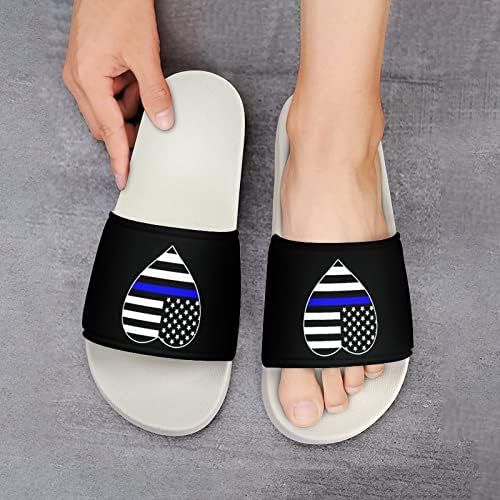 Policijska plava linija USA zastave sandale sandala bez klizanja otvorenih nožnih prstiju za masažu za tuširanje Bath