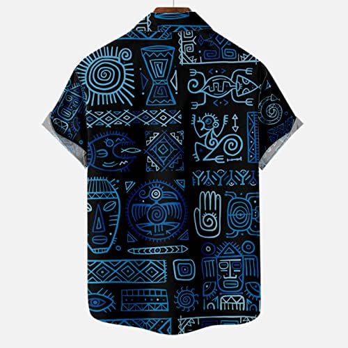 4Zhuzi Havajska košulja muškarci Etnički grafički gumb kratkih rukava Tee casual tiskar ljetni vrhovi modna majica bluze modne majice