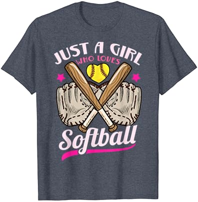 Softball je samo djevojka koja voli Softball majica softball igrača