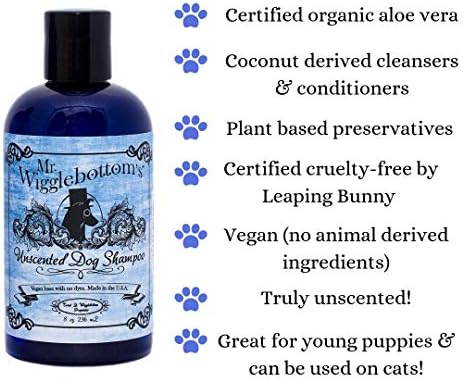 Prirodni šampon za kućne ljubimce. Bez mirisa, 8 oz. - veganski, bez sulfata, proizveden u SAD-u, certificiran od strane bez okrutnosti.