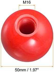 UxCell 6pcs navojni kuglični gumbi, m16 ženski navojni termoset kuglica 1,97 '' dia crvena okrugla ručka ručke kuglice ugrađeni navojni