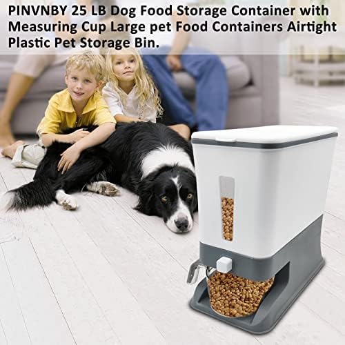 ; Spremnik za hranu za pse od 25 kilograma s mjernom čašom veliki spremnici za hranu za kućne ljubimce nepropusni plastični spremnik