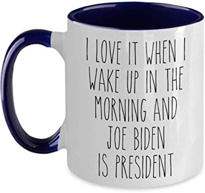 Volim kad se ujutro probudim, a Joe Biden je predsjednik, Demokratska šalica, dvobojna šalica za kavu