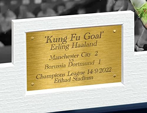 Torbe i ormarići 12 do 8 do 4 Erling Haaland Manchester grad gol u Kung Fu s autogramom potpisana fotografija fotookvir nogometni poster