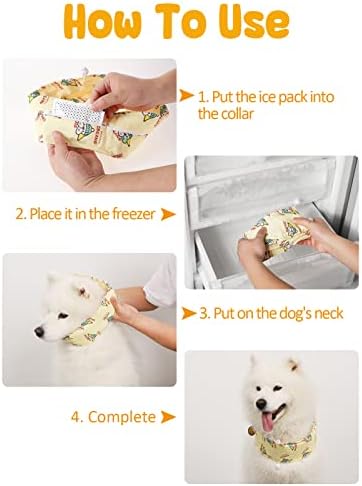 Ogrlica za hlađenje bandana za pse, Podesiva ogrlica za led za velike pse sa 6 paketa leda koji se mogu reciklirati, Mekani i izdržljivi