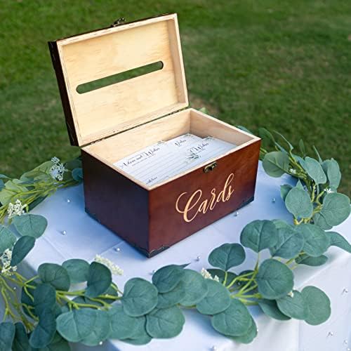Ukrasna kutija za vjenčane kartice Ceremonije radosti, rustikalne kutije za drvene omotnice s utora, želeći dobro za vjenčani prijem,