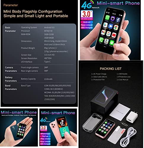 Globalna verzija Soyes XS12 Mini 4G pametni telefon 3,0 inčni dvostruki SIM Ultra tanka otključana kartica Mobilni telefon Wifi Bluetooth
