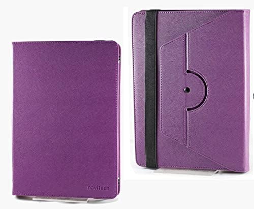NavItech Purple futrola sa 360 rotacijskim postoljem i olovkom kompatibilnim s BlackView Oscal Pad 10 10,1-inčnim tabletom