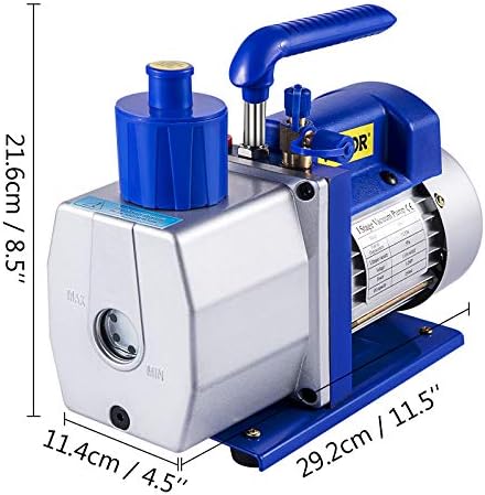 Mophorn vakuumska pumpa 7 CFM 1/2 KS Jedno -stupnjeva klima uređaja Vakuumska pumpa 110V 5PA Ultimate Vacuum rashladno sredstvo HVAC