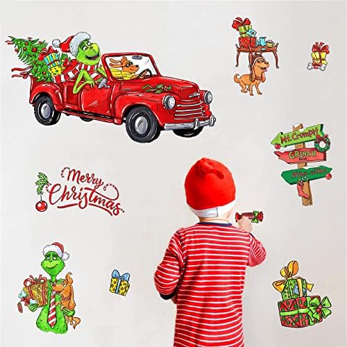 MFAULT 2023 Nova godina Sretan Božić smiješno g ri n ch naljepnice naljepnice, Xmas Max Dog Car Farmhouse Dekoracija Dječaka Dječaka