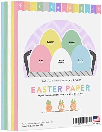 Uskršnji papir u boji, 8,5 x 11 Višeobojni rasuti umjetnički papir za proljetne pozdrave, darove, umjetnost i zanat, pozivnice | 50