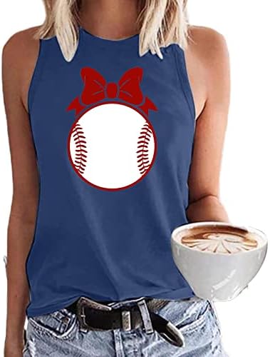 Baseball tenk vrhovi žene smiješno pismo bejzbol grafička majica ljetna rukava za vježbanje prsluk bejzbol utakmica košulja košulja