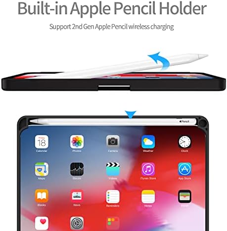 Drveni iPad Mini 6 Slučaj s držačem olovke [Slim Design Premium Zaštita + 2. gen Apple Olovka bežično punjenje + automatsko buđenje/spavanje],