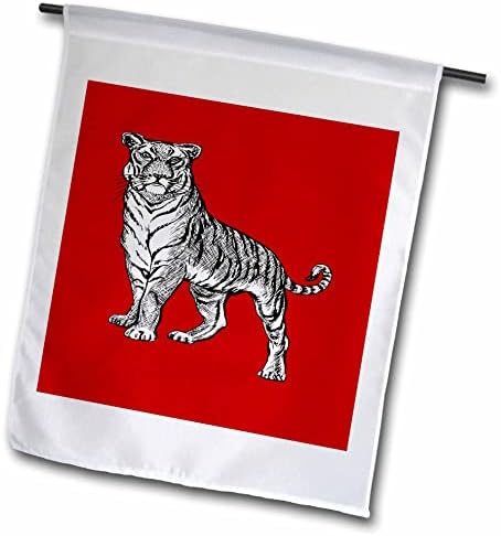 3Drose Tiger Line Art Crtanje crno -bijele umjetnosti tetovaža - zastave