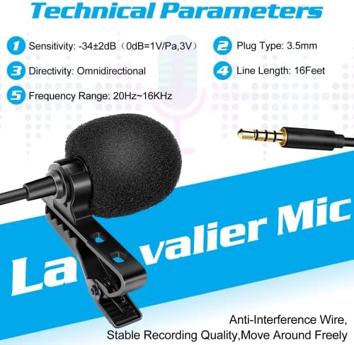 Profesionalni razred Lavalier repel mikrofon za Meizu M8C kompatibilan s iPhone telefonom ili fotoaparatom bloganje vlogging ASMR snimanje