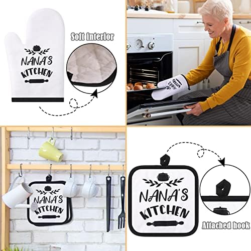 Gandeer 5 komada Nana kuhinjski set uključuje 2 komada nana ručnika za jelo 2 komada Nana pećnica za pećnice držač lonca Nana pećnica