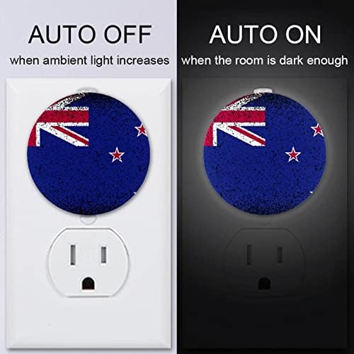2 pakiranja LED svjetlost noćnog svjetla s senzorom sumraka do zore za dječju sobu, vrtić, kuhinju, hodnik Novi Zeland zastava