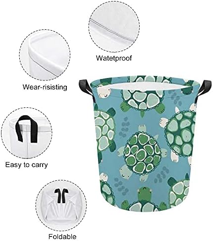 ColourLife vodootporna platna za pranje rublja košarica za plivanje kornjače sklopive kante za skladištenje odjeće za odjeću s ručkama