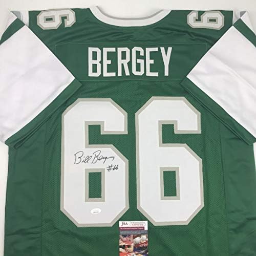 Autografirani/potpisani Bill Bergey Philadelphia Green nogometni dres JSA CoA