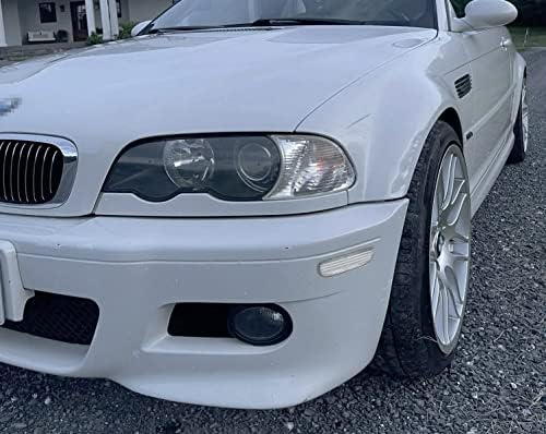 Reflektor strani marker svjetla prednjeg branika iJDMTOY OE-Spec bijele boje sa prozirnim staklima, kompatibilan s BMW E46 2001-03