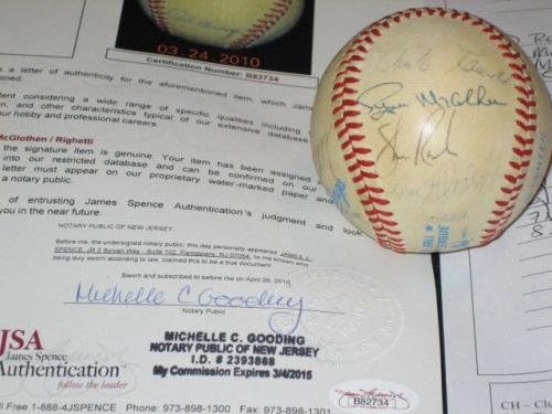 1982. Yankeesovi tim potpisao autogramirani MacPhail Oal Baseball JSA Loa Berra + - Autografirani bejzbol