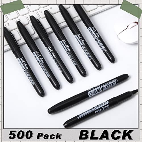 500 pakiranja trajnih markera skupni crni trajni marker set fine točke olovke vodootporne markere rade na drvetu, metalu, plastici,
