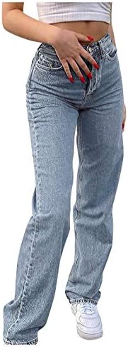 Tiskane hlače za noge široke trendovske atletike plus size ležerne hlače hlače traperice ravne traperice trapera s džepovima