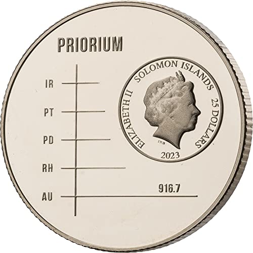 2023 de autitium Powercoin Prioriium Supergold Gold Legual Coin 25 $ Solomon Islands 2023 Dokaz