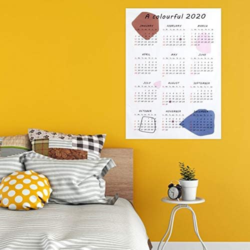 2020. Kalendar 12 Mjesečni kalendar zidne platnene kalendara Veliki zidni kalendar Viseće tapiserije za spavaću sobu i ukras dnevnog