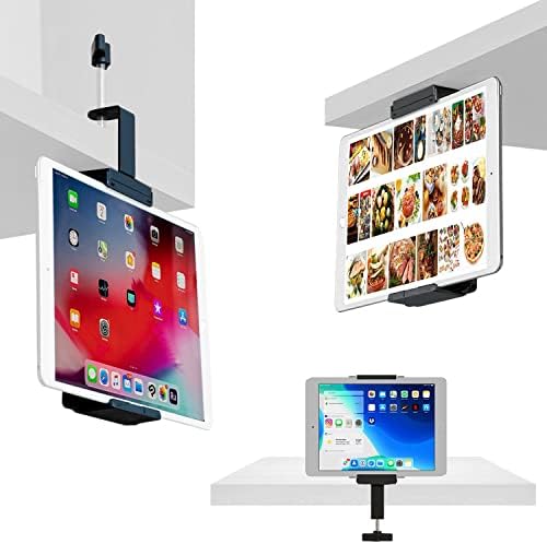 TFY Univerzalni kuhinjski ormarić, nosač tableta, držač telefona i nosač tableta sa stezaljkom za stolnu policu kompatibilan s iPad