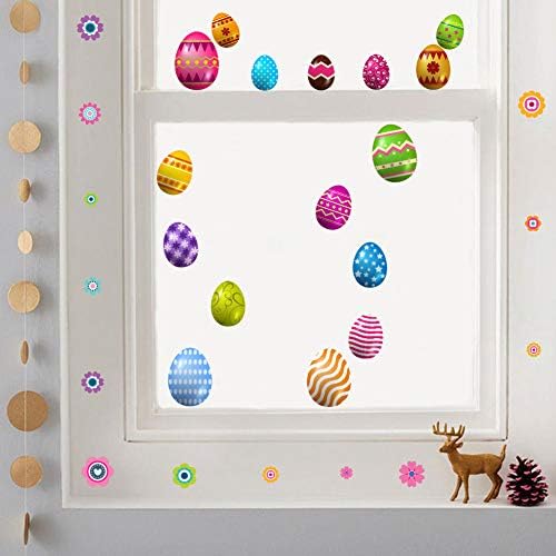 Preslatka uskršnja jaja naljepnica za zid, šarena cvjetna naljepnica za dječju sobu, dječja učionica, zidni umjetnički dekor