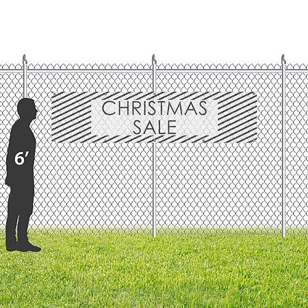 CGSIGNLAB | Božićna prodaja -Stripes White vanjska mrežica otporna na vjetar | 8'x2 '