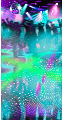Fotografska pozadina - Plesna zabava plava s disko kuglom i plesačima besprijekorna tkanina