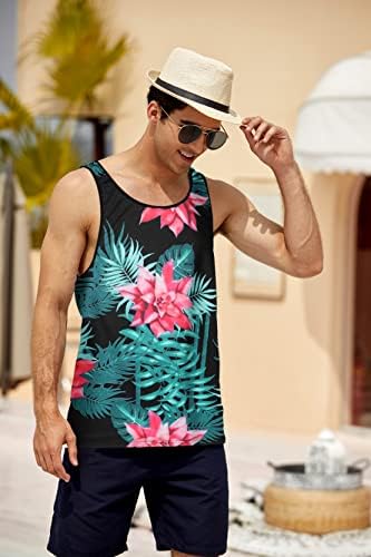 Coofandy muški cvjetni tenk gornji rukavi bez rukava na cijelom tisku casual sportske majice na havaji na plaži odmor