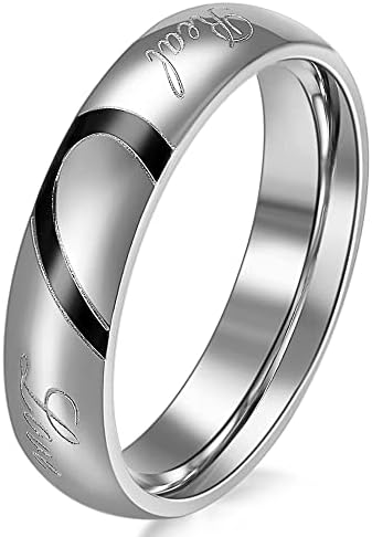 Oblik srčanog oblika Oylama 316l Muške ženske obećanje Prava ljubav par vjenčanih prstenova - 1 komad - žene - 16-10391