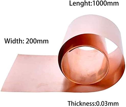 Nianxinn bakreni metalni lima folija Ploča izrezana dužina bakrenog metala 1000 mm širina 200 mm listovi