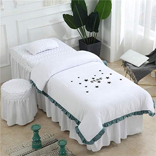 Zhuan-ov kozmetički krevet prilagođen koznim slojevima masaža stol za stol setovi čista boja, 4 komada masaža stol suknje spa poklopac