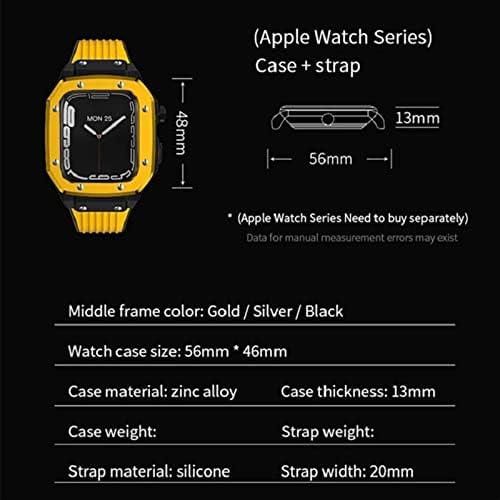 Saawee Alloy Watch remen za Apple Watch Band Series 7 45 mm modifikacija mod kit remen za gledanje
