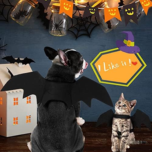 Caisang Dog Halloween kostimi, mačji pse šišmiša Krila za kućne ljubimce za malog srednjeg i velikog psa, kostim za mačje pse Smiješne