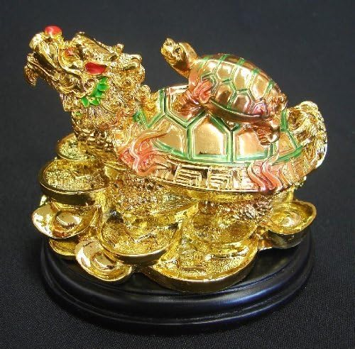 Šarena Feng Shui Dragon kornjača, kineska zmajska kornjača na kovanicama i ingotu