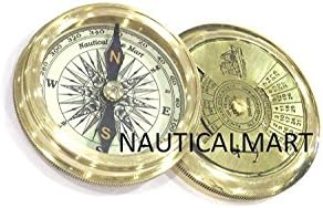 NauticalMart 2.5 mesingani kompas s kalendarom - puni funkcionalni