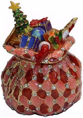 Mixdom božićni ukras ukras kutija za nakit ručno oslikana ukrasna kutija s zglobnim poklopcem prstena, držač za odmor za odmor figurica