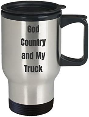 Kamion bog country putnička šalica kava za kavu kamion poklon ideja za vozača kamiona mehanika noviteta šala i moj pikap nastavite