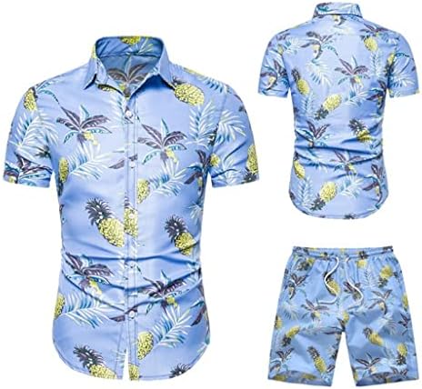 JYDQM muške casual kratke hlače odijelo plaže Style Style Print Shirt Kratki rukav dva komada