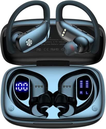 Bežični uši, Bluetooth slušalice koje pokreću Bluetooth 5.1 slušalice s mikrofonom, bežične slušalice IP7 vodootporne uši, uši za uklanjanje