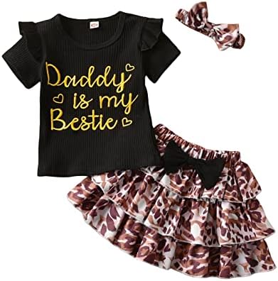 Xbgqasu dječja odjeća poklon haljina dojenčad ljeto 3pcs cvjetna odjeća za cvjetnu odjeću Set Girl ruffle vrhovi za djevojke za glavu