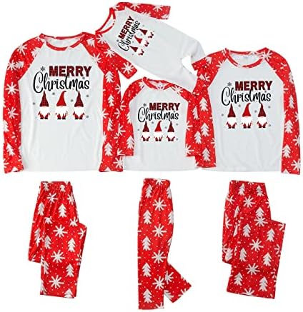 Božićna pidžama za obitelj 2022 Klasični Xmas Gnomes uzorci Sretan božićni sloj tisak PJS -a podudarni setovi PJ's