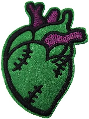 Halloween DIY Anatomsko srce Zeleno vezan željezo na patch Appliqueu