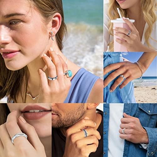 Mucal anksiozni prsten za žene muškarce Fidget prstenovi od nehrđajućeg čelika za anksioznost protiv anksioznosti prsten ublažavanje