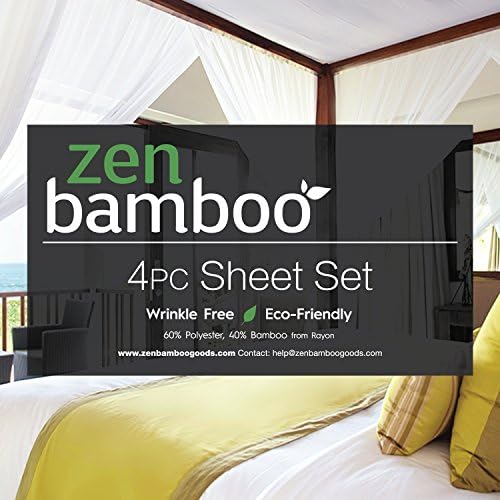 Zen Bamboo 1800 Series Luksuzni posteljina - ekološki prihvatljivi, hipoalergenski i rezistentni rayon otporan na bore izvedeno iz